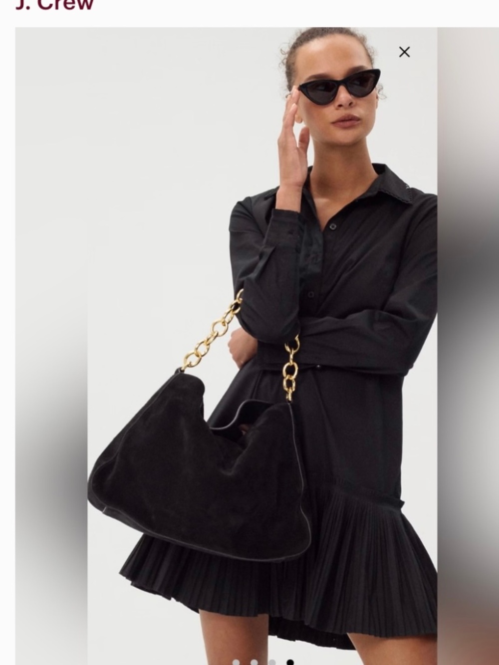 J Crew Large Berkeley Black Suede Bag